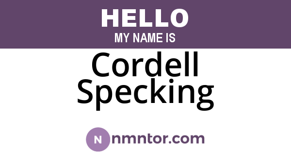 Cordell Specking