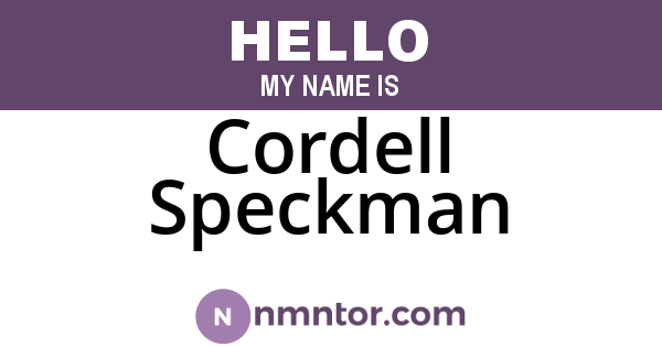 Cordell Speckman