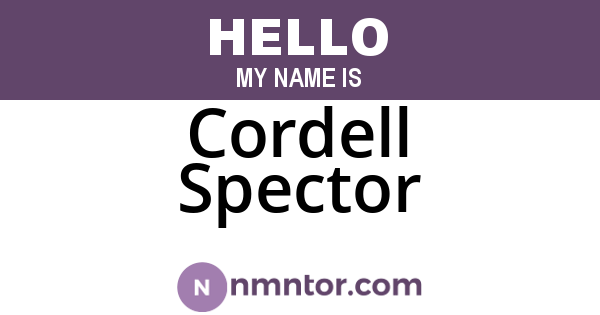 Cordell Spector