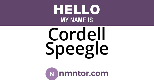 Cordell Speegle