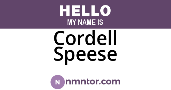 Cordell Speese