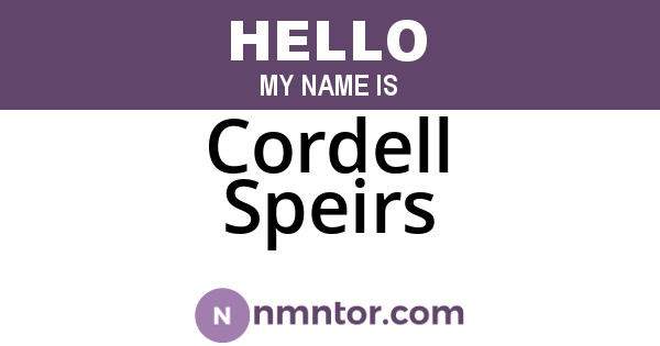 Cordell Speirs