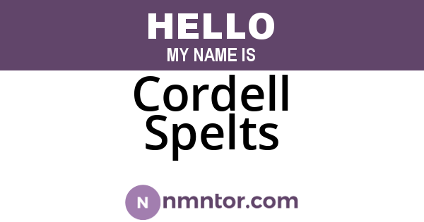 Cordell Spelts
