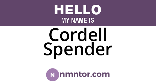Cordell Spender