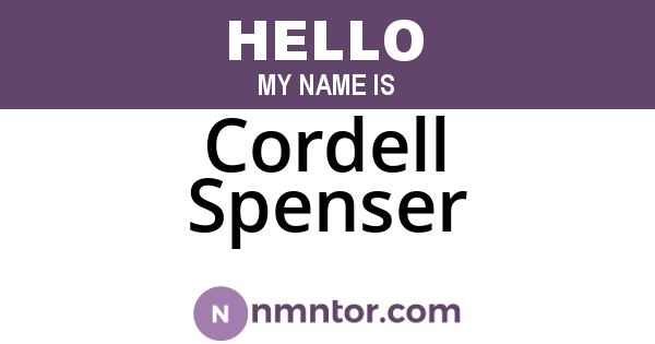 Cordell Spenser
