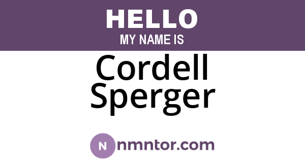 Cordell Sperger