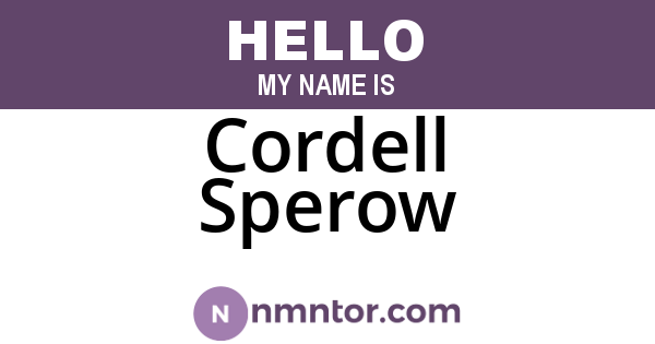 Cordell Sperow