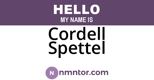 Cordell Spettel
