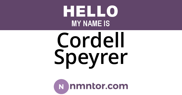 Cordell Speyrer