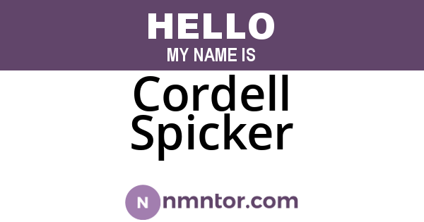 Cordell Spicker