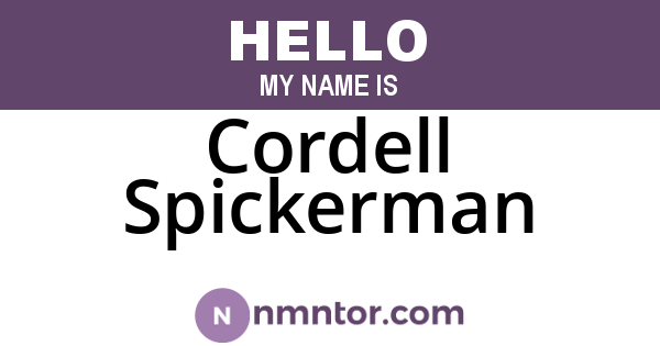 Cordell Spickerman