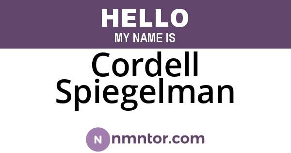 Cordell Spiegelman