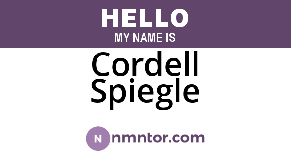 Cordell Spiegle