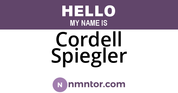 Cordell Spiegler