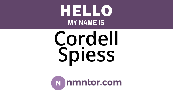 Cordell Spiess