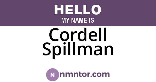 Cordell Spillman