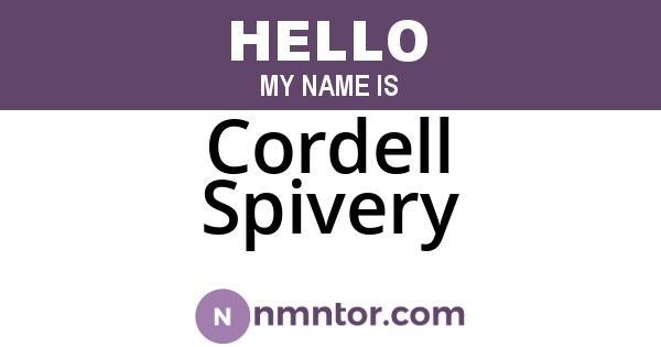 Cordell Spivery