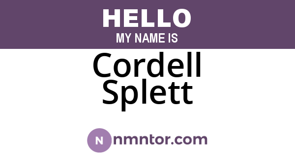 Cordell Splett