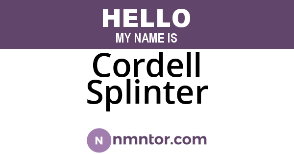 Cordell Splinter