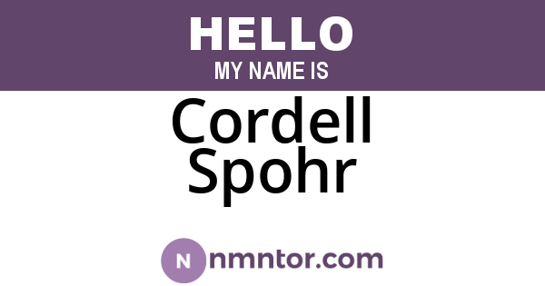 Cordell Spohr
