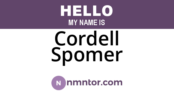 Cordell Spomer