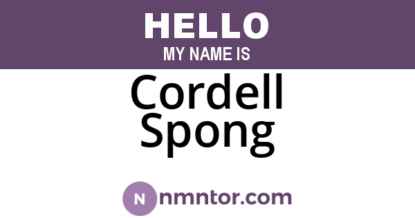 Cordell Spong