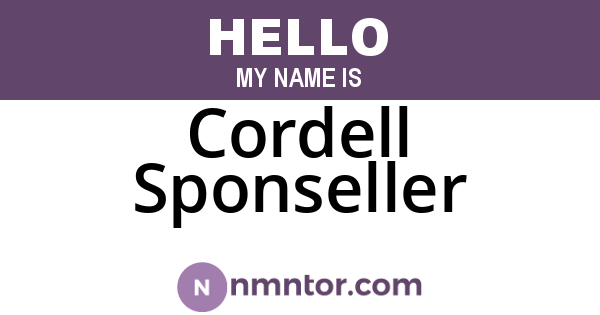 Cordell Sponseller