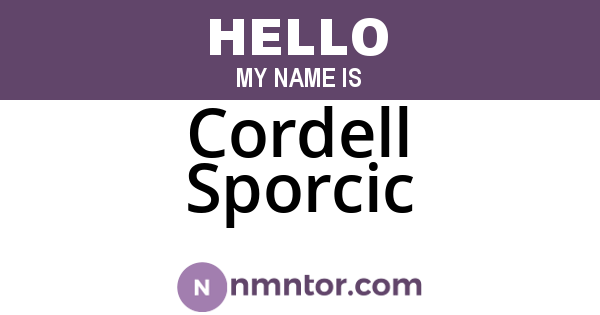 Cordell Sporcic