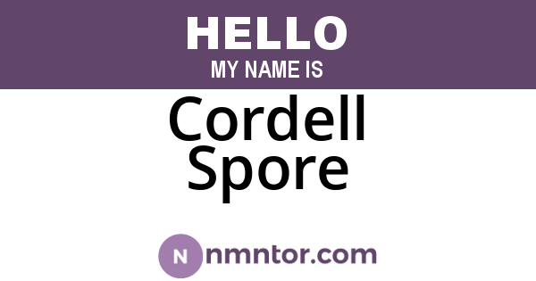 Cordell Spore