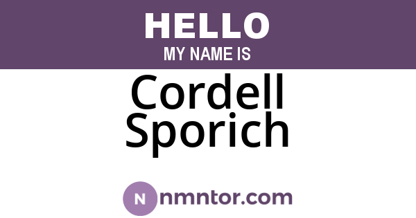Cordell Sporich