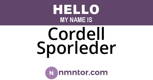 Cordell Sporleder