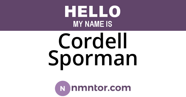 Cordell Sporman