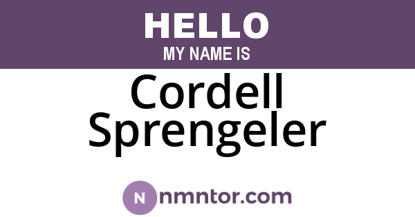 Cordell Sprengeler