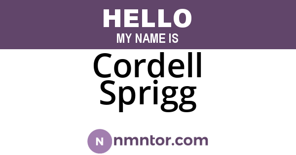 Cordell Sprigg