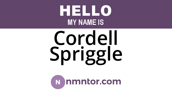 Cordell Spriggle