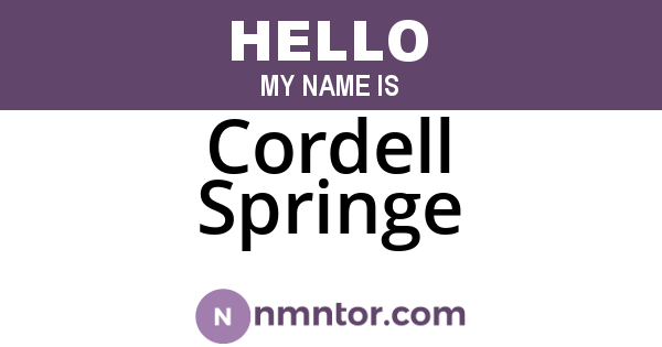 Cordell Springe