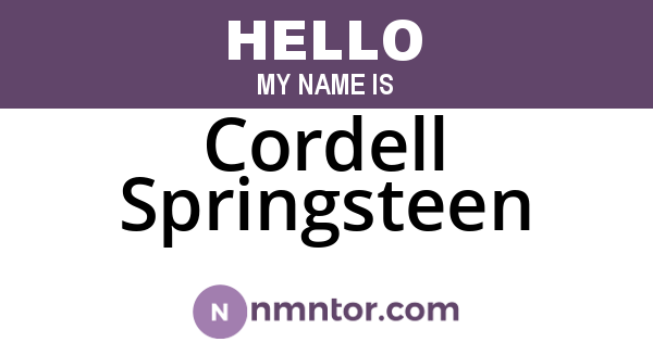Cordell Springsteen
