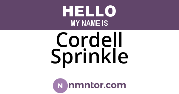 Cordell Sprinkle