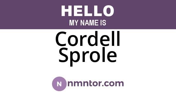 Cordell Sprole