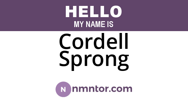 Cordell Sprong