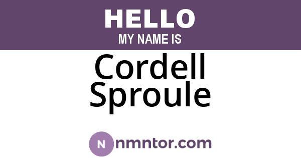 Cordell Sproule