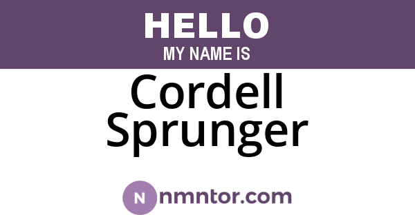 Cordell Sprunger