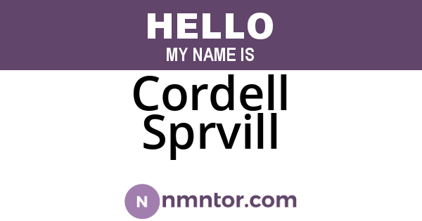 Cordell Sprvill