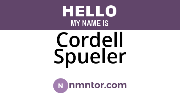 Cordell Spueler