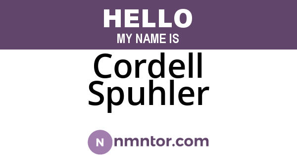 Cordell Spuhler