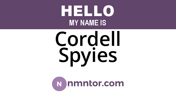 Cordell Spyies
