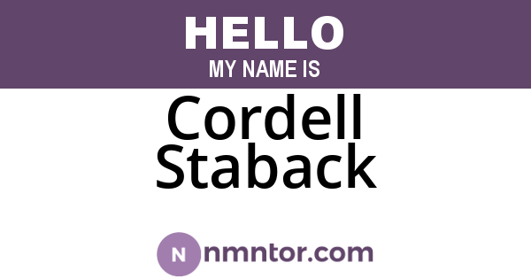 Cordell Staback