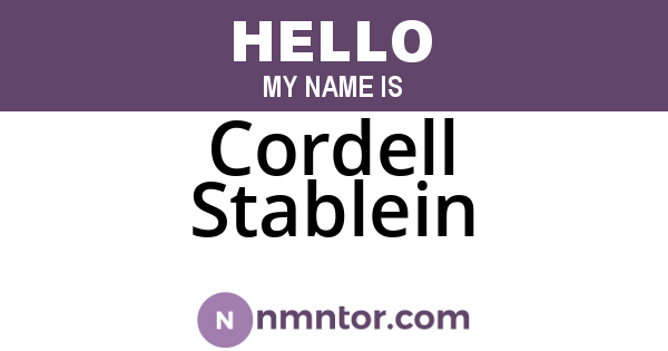 Cordell Stablein