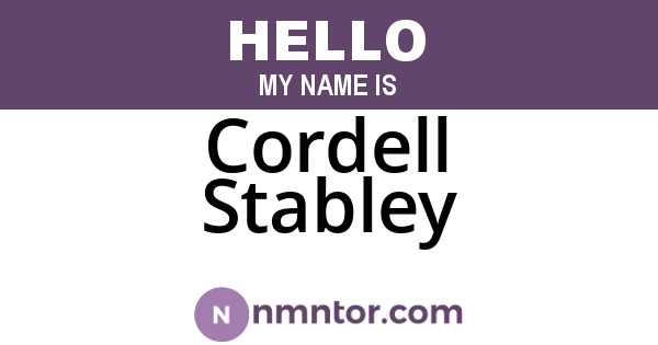 Cordell Stabley