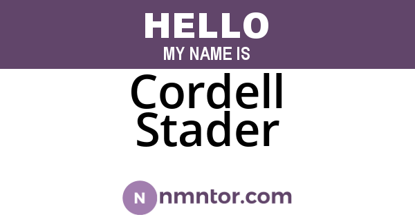 Cordell Stader